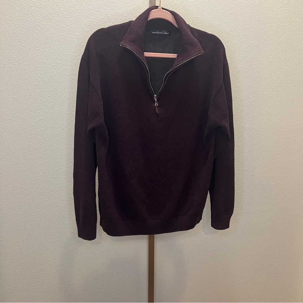 Northern Isles Pullover Sweater 100% Cotton- Plum Size Large